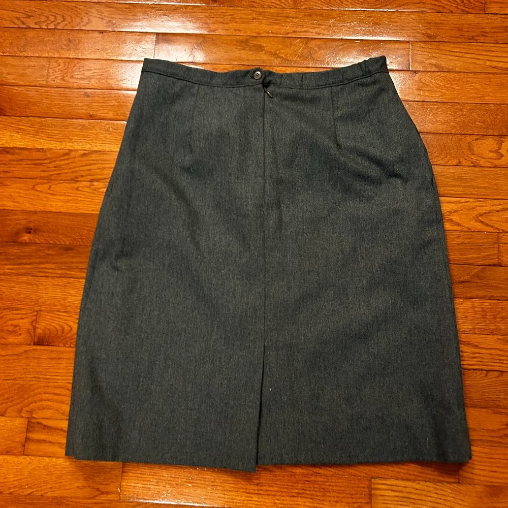 Vintage Wool Pencil Skirt Satin  Size 10-12
